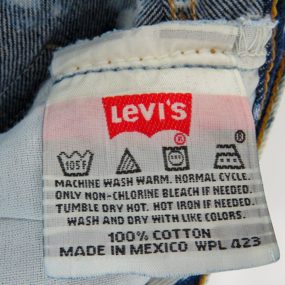 2000 Vintage LEVI'S 501 Bleach Wash High Rise Straight Leg Jeans Waist 30" - Picture 6 of 7